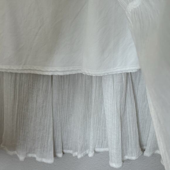 Chaps Tiered Crepe Skirt Womens Sz Petite Small PS White Elastic Waist Lined NEW - Picture 4 of 7